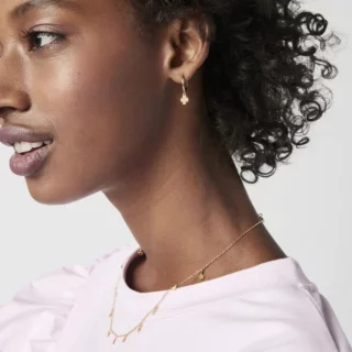 TOUS Good Vibes Hoop Earrings Pack in silver vermeil made up of a bear, four-leaf clover and lucky