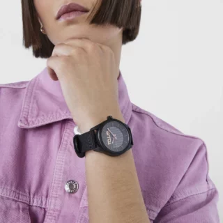 Relógio analógico solar sustentável preto Vibrant Sun TOUS