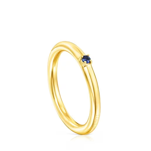 Silver Vermeil and blue Sapphire TOUS Ring Mix Ring