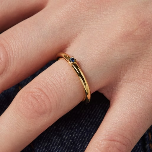 Hand with silver Vermeil and blue Sapphire TOUS Ring Mix Ring