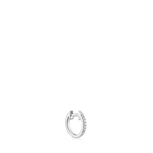 Les Classiques short Hoop single earring in white gold