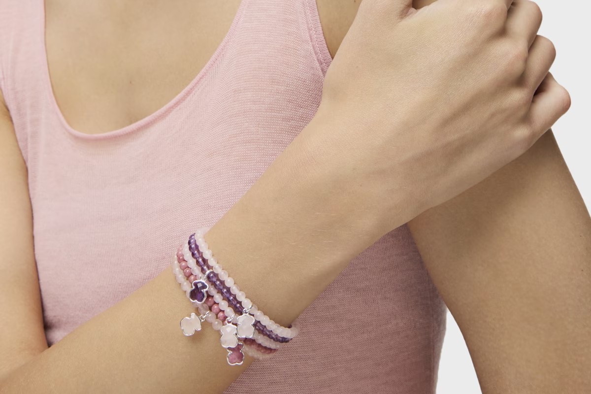 Bransoletka wykonana ze srebra i kwarcu TOUS Icon Color